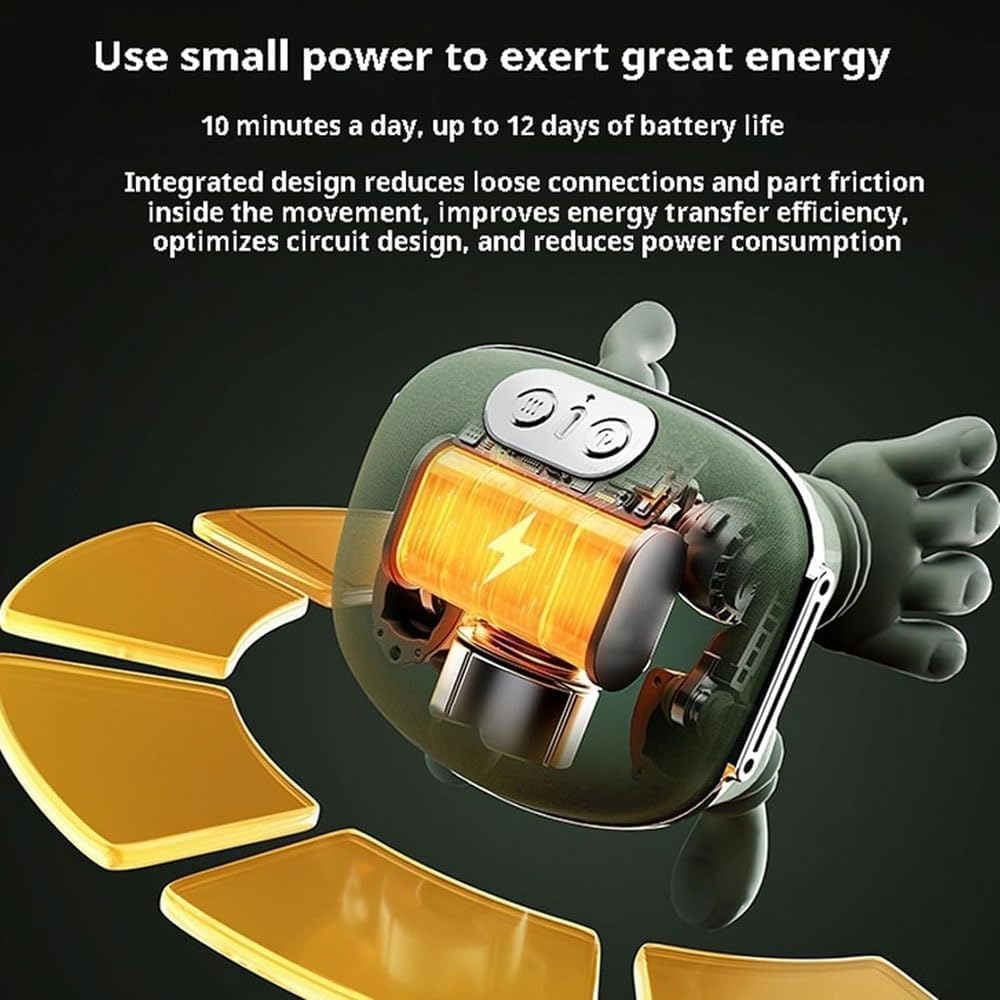 Bionic Heated Massager, Wireless Portable Shiatsu Neck and Back Massager, Electric Deep Tissue 4D Kneading Massage, Simulated Human Hand Design for Pain Relief and Muscle Relax